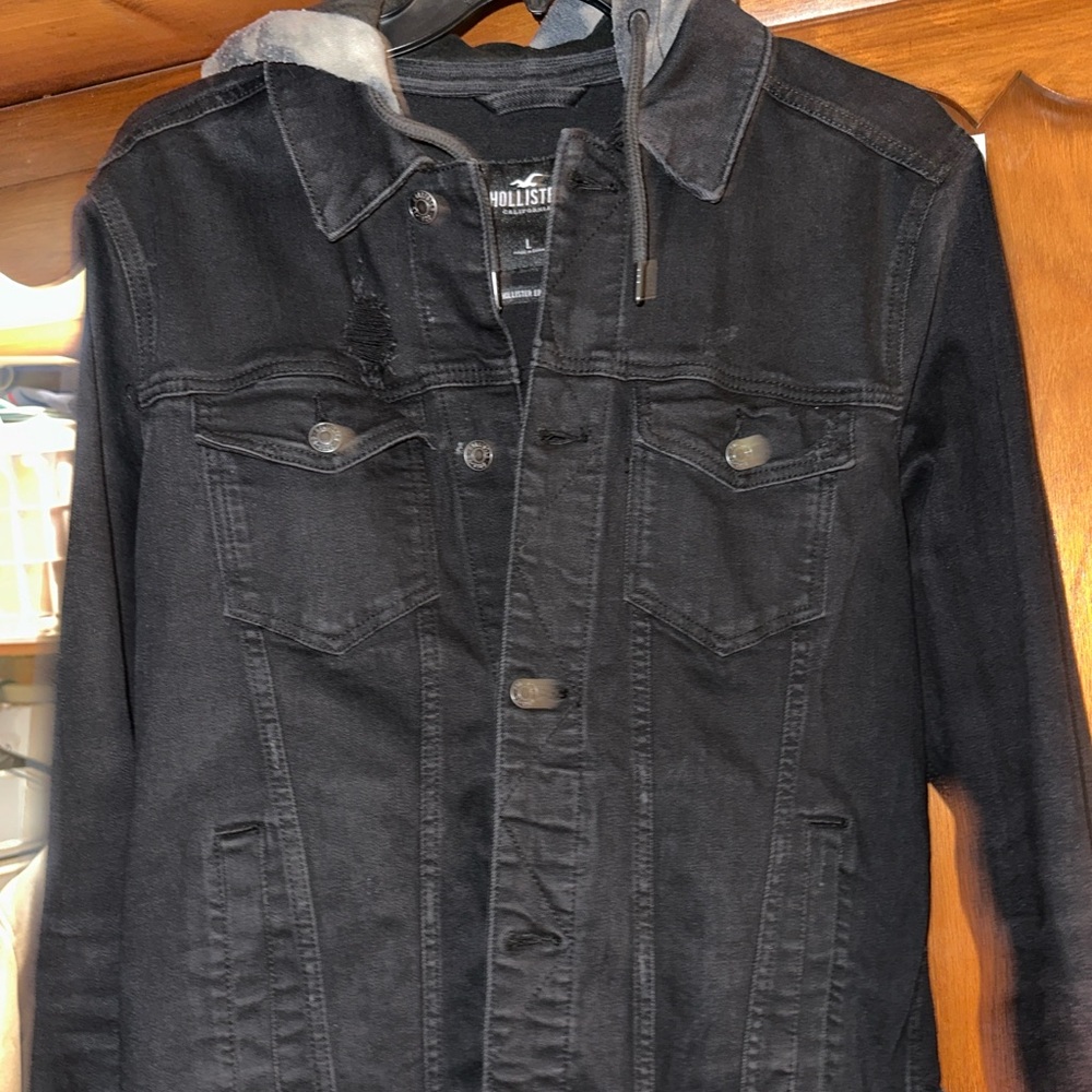Hollister Black Jean Coat